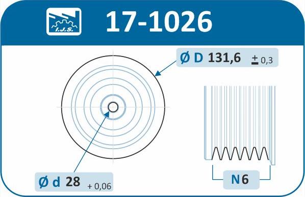 IJS GROUP 17-1026 - Hihnapyörä, kampiakseli inparts.fi