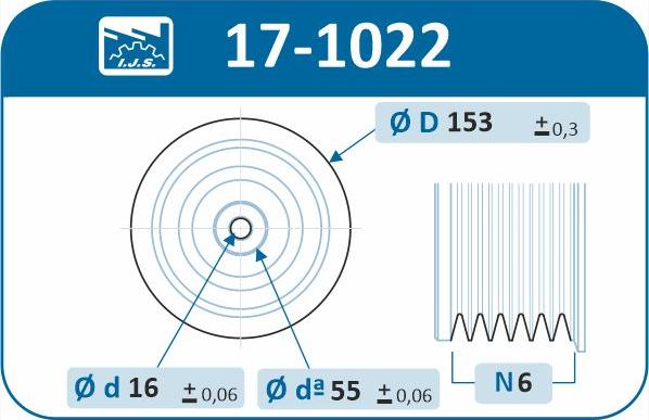 IJS GROUP 17-1022 - Hihnapyörä, kampiakseli inparts.fi