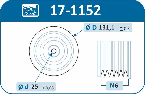 IJS GROUP 17-1152 - Hihnapyörä, kampiakseli inparts.fi