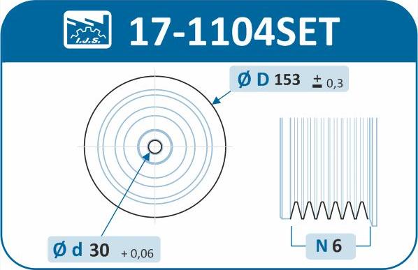 IJS GROUP 17-1104SET - Hihnapyörä, kampiakseli inparts.fi