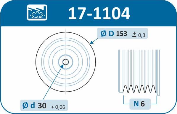 IJS GROUP 17-1104 - Hihnapyörä, kampiakseli inparts.fi