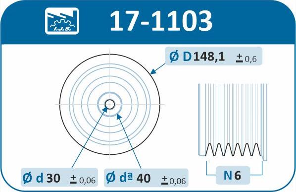 IJS GROUP 17-1103 - Hihnapyörä, kampiakseli inparts.fi