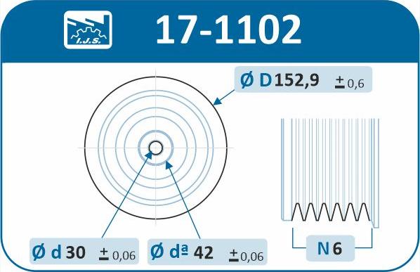 IJS GROUP 17-1102 - Hihnapyörä, kampiakseli inparts.fi