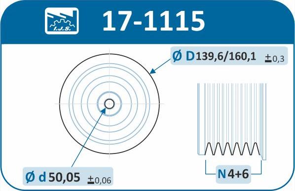 IJS GROUP 17-1115 - Hihnapyörä, kampiakseli inparts.fi