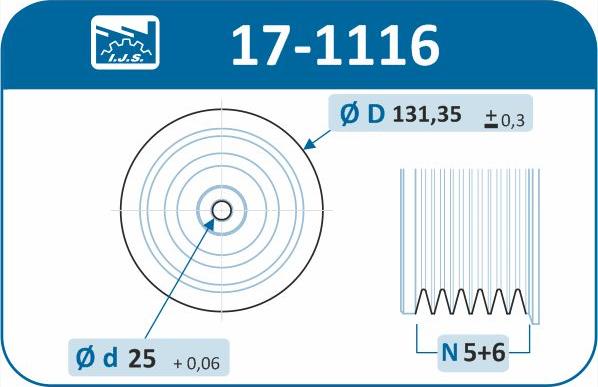 IJS GROUP 17-1116 - Hihnapyörä, kampiakseli inparts.fi