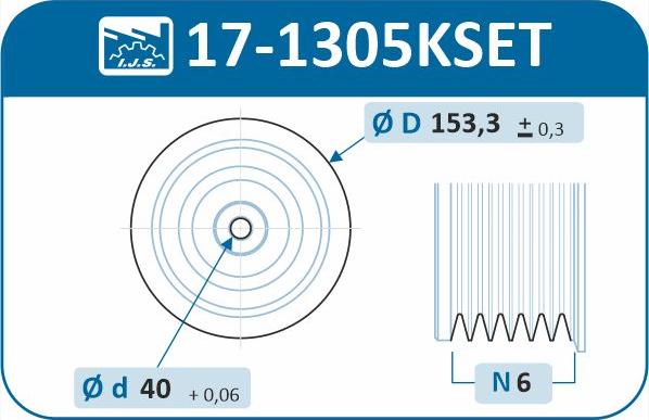 IJS GROUP 17-1305KSET - Hihnapyörä, kampiakseli inparts.fi