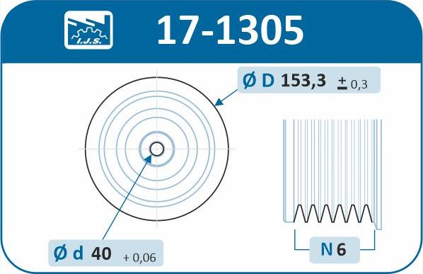 IJS GROUP 17-1305 - Hihnapyörä, kampiakseli inparts.fi