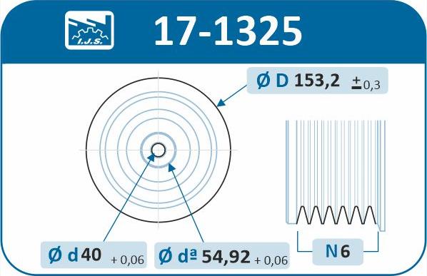 IJS GROUP 17-1325 - Hihnapyörä, kampiakseli inparts.fi