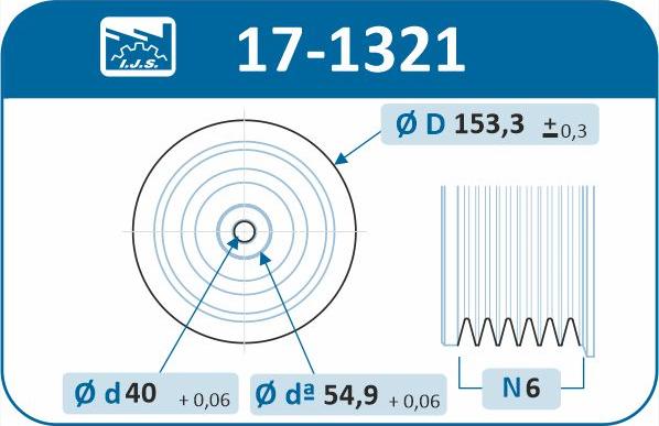 IJS GROUP 17-1321 - Hihnapyörä, kampiakseli inparts.fi