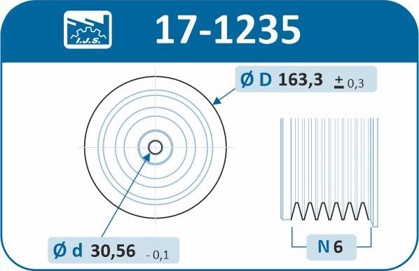 IJS GROUP 17-1235 - Hihnapyörä, kampiakseli inparts.fi