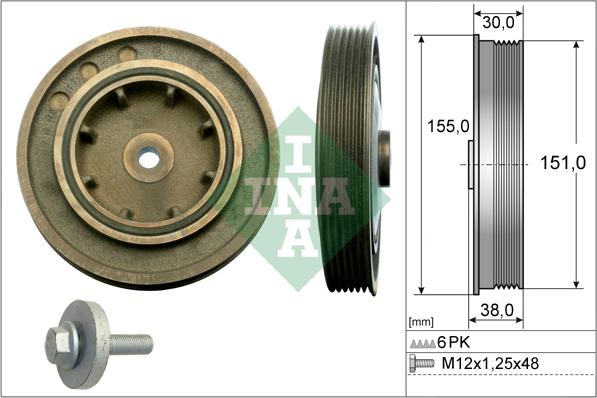 INA 544 0101 20 - Hihnapyörä, kampiakseli inparts.fi