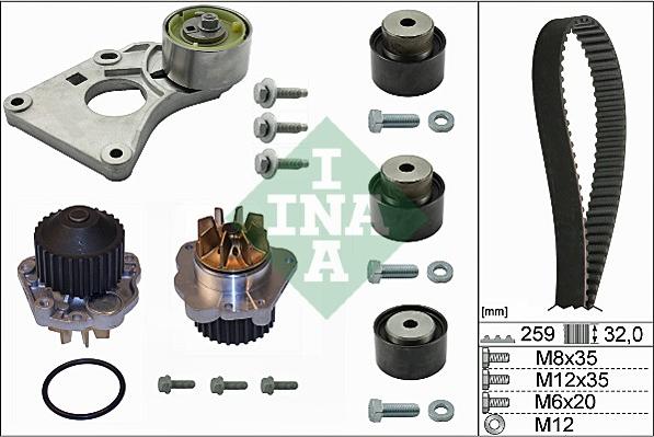 INA 530 0259 30 - Vesipumppu + jakohihnasarja inparts.fi