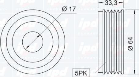 IPD 15-3282 - Hihnapyörä, laturi inparts.fi