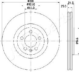 Japanparts DI-0900 - Jarrulevy inparts.fi