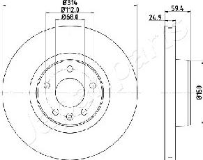 Japanparts DI-0927 - Jarrulevy inparts.fi