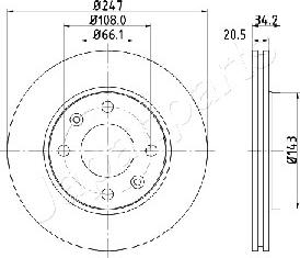 Japanparts DI-0628 - Jarrulevy inparts.fi