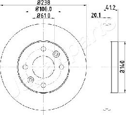 Japanparts DI-0708 - Jarrulevy inparts.fi