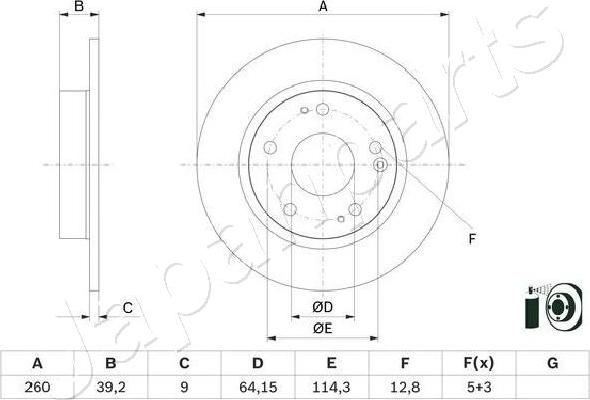 Japanparts DP-428C - Jarrulevy inparts.fi