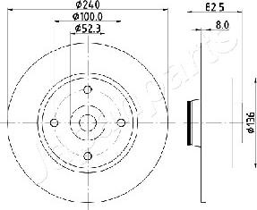 Japanparts DP-0712 - Jarrulevy inparts.fi