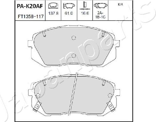 Japanparts PA-K20AF - Jarrupala, levyjarru inparts.fi