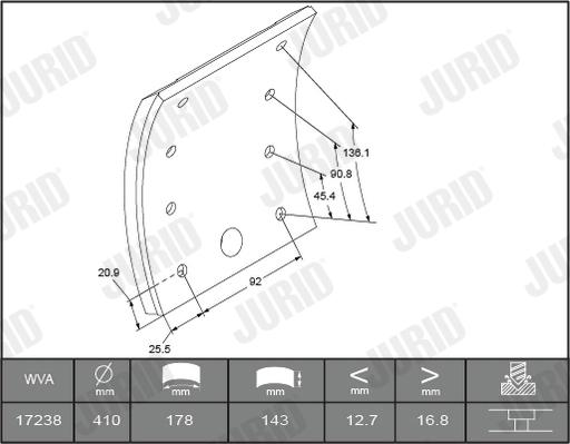 Jurid 1723805050 - Jarruhihnasarja, jarrurumpu inparts.fi