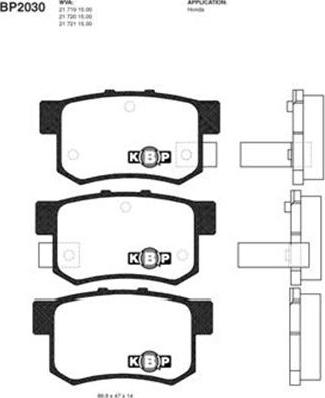 Kavo Parts BP-2030 - Jarrupala, levyjarru inparts.fi