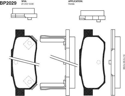 Kavo Parts BP-2029 - Jarrupala, levyjarru inparts.fi