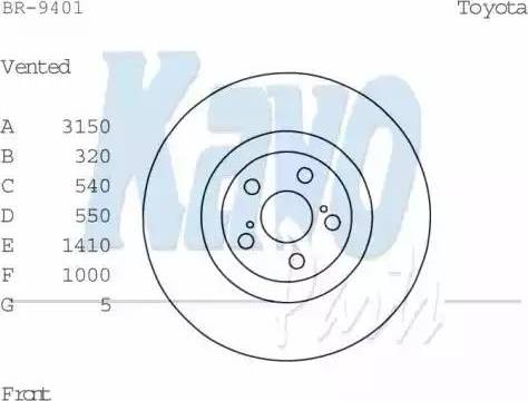 Kavo Parts BR-9401 - Jarrulevy inparts.fi