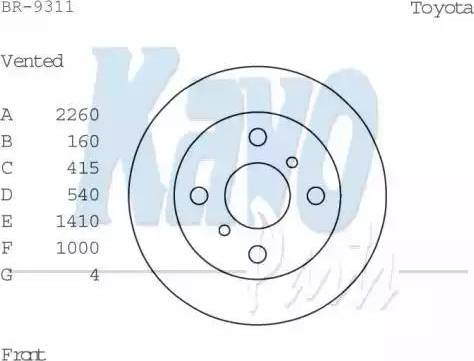 Kavo Parts BR-9311 - Jarrulevy inparts.fi