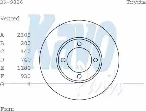 Kavo Parts BR-9326 - Jarrulevy inparts.fi