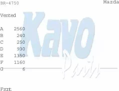 Kavo Parts BR-4750 - Jarrulevy inparts.fi