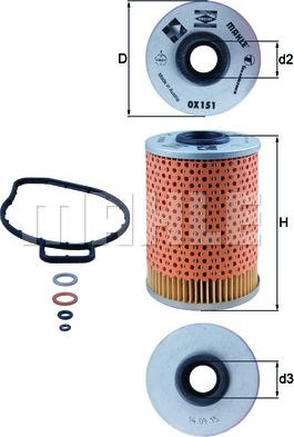 KNECHT OX 151D - Öljynsuodatin inparts.fi