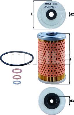 KNECHT OX 34D - Öljynsuodatin inparts.fi