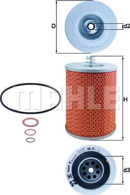 KNECHT OX 71D - Öljynsuodatin inparts.fi