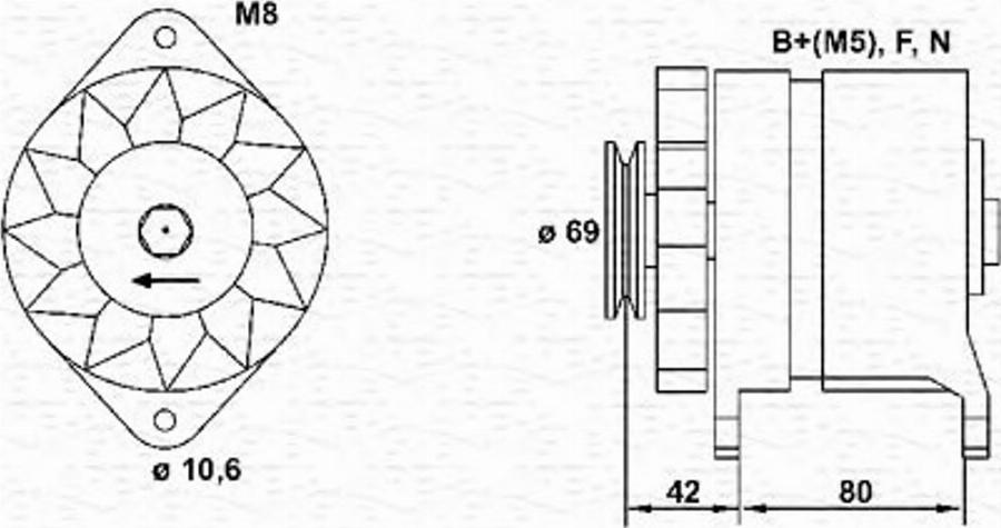 Magneti Marelli 943346046010 - Laturi inparts.fi