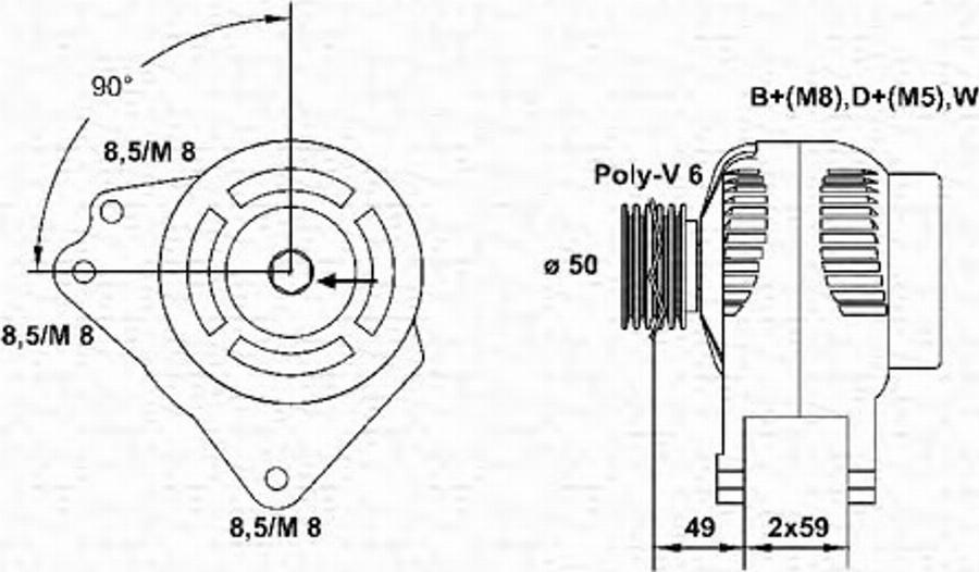 Magneti Marelli 943346001010 - Hihnapyörä, laturi inparts.fi