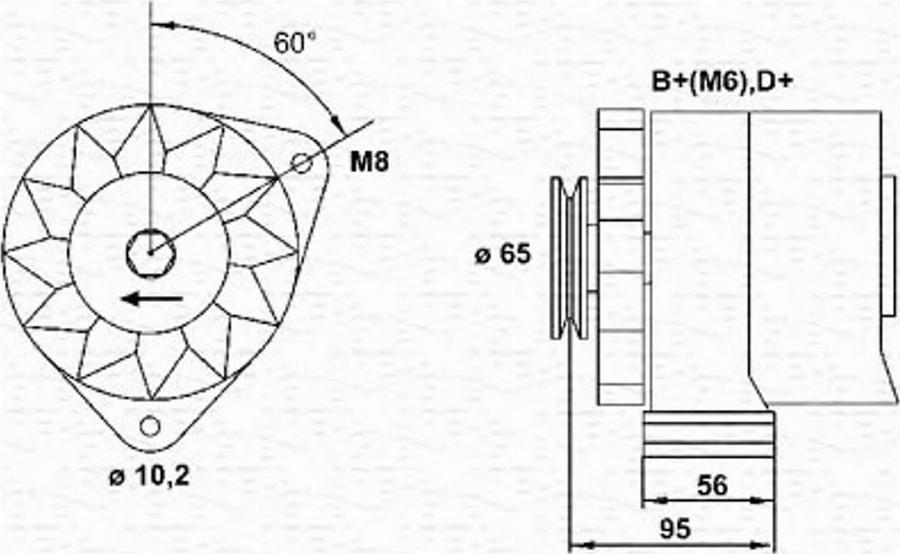 Magneti Marelli 943 34 600 301 0 - Laturi inparts.fi