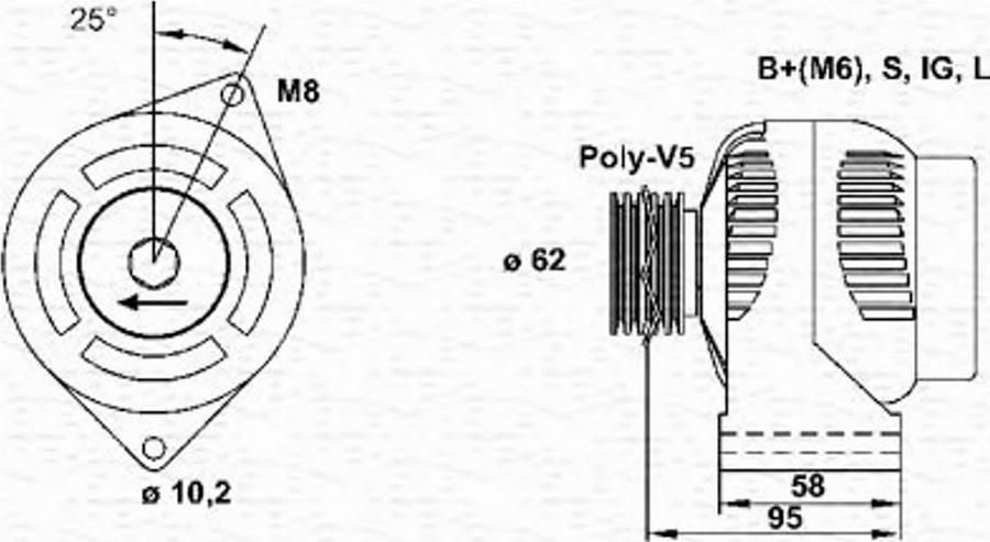 Magneti Marelli 943346028010 - Laturi inparts.fi