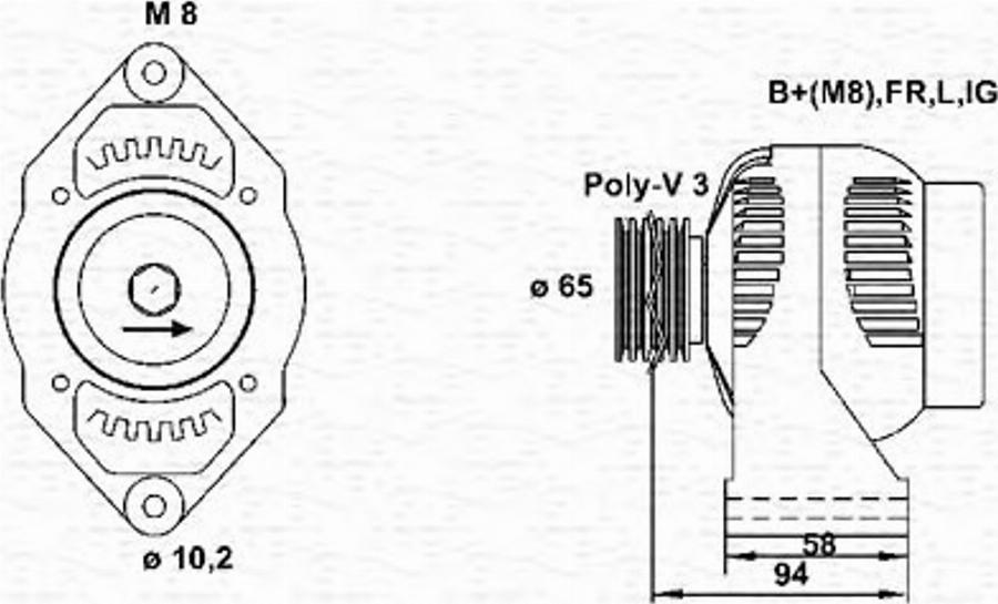 Magneti Marelli 943346103010 - Laturi inparts.fi