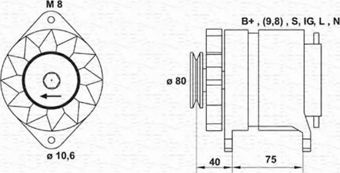 Magneti Marelli 943346136010 - Laturi inparts.fi