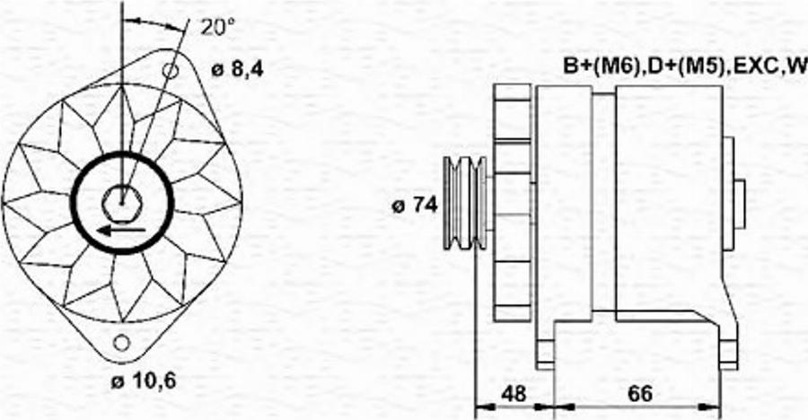 Magneti Marelli 943346129010 - Laturi inparts.fi