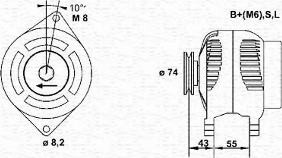 Magneti Marelli 943355182010 - Laturi inparts.fi