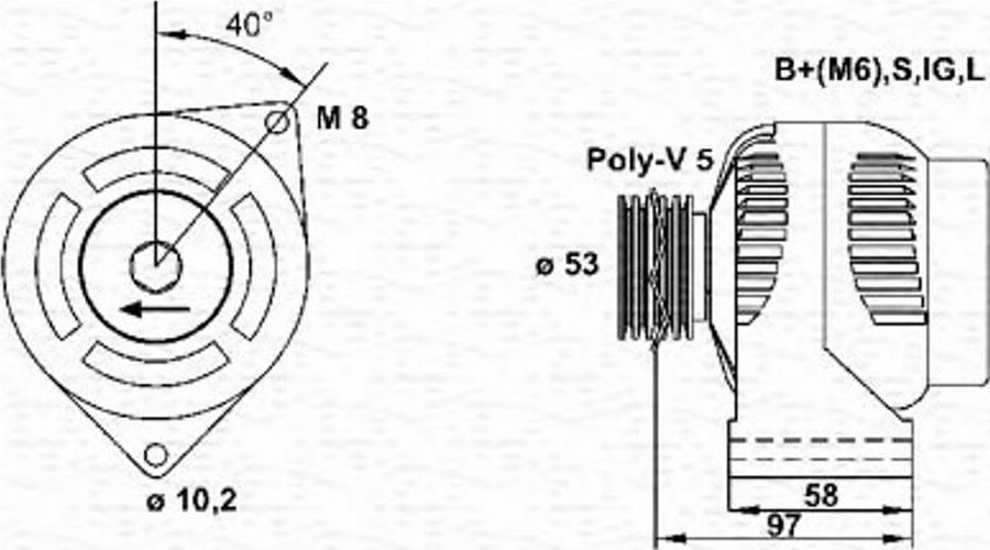 Magneti Marelli 943355126010 - Laturi inparts.fi