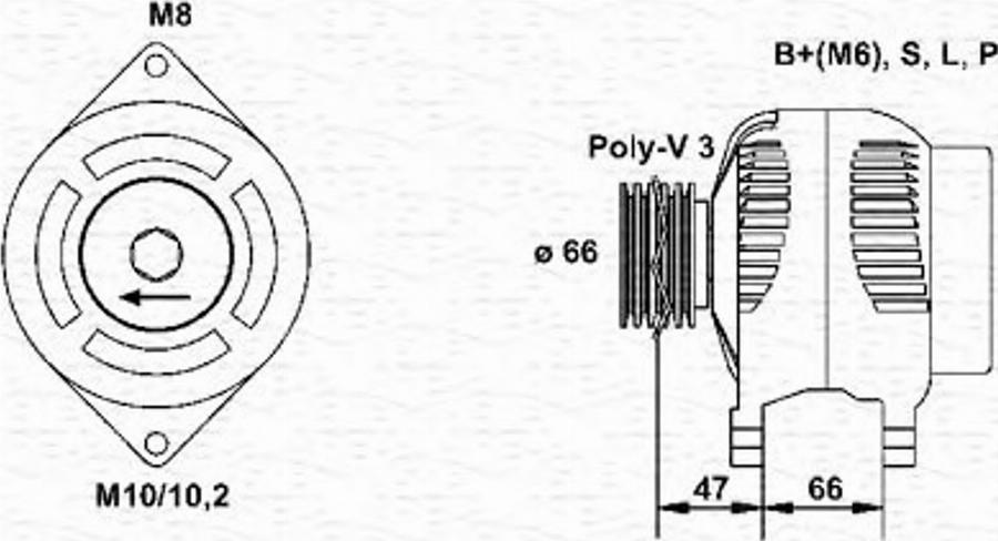 Magneti Marelli 943356935010 - Laturi inparts.fi