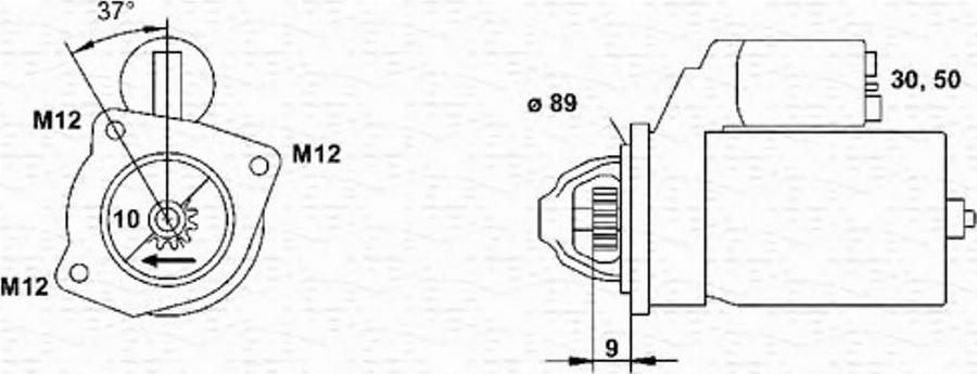 Magneti Marelli 943241015010 - Käynnistinmoottori inparts.fi