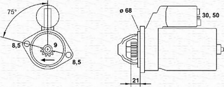 Magneti Marelli 943254082010 - Käynnistinmoottori inparts.fi