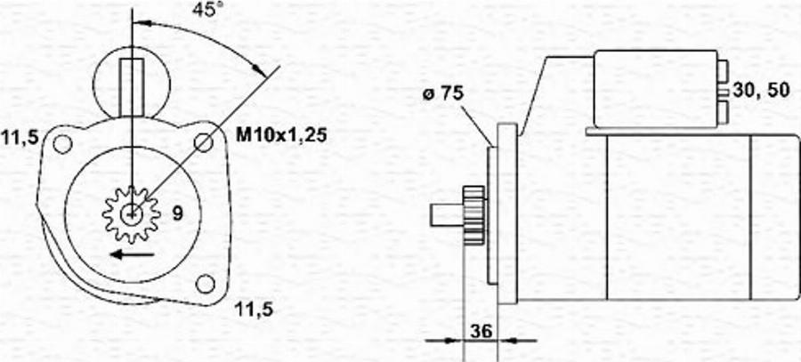 Magneti Marelli 943251908010 - Käynnistinmoottori inparts.fi