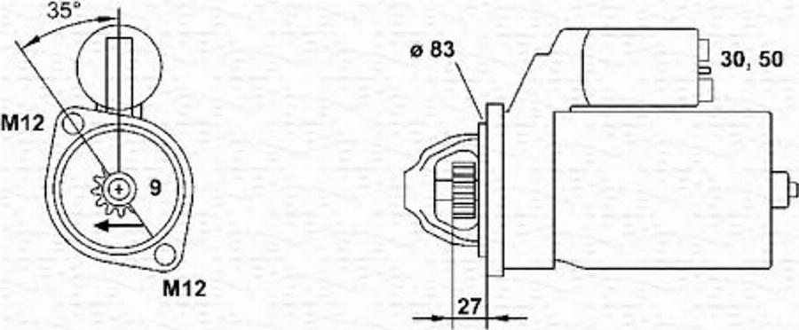 Magneti Marelli 943 25 141 501 0 - Käynnistinmoottori inparts.fi