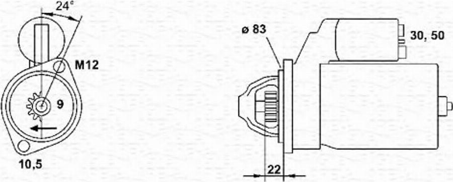 Magneti Marelli 943251438010 - Käynnistinmoottori inparts.fi