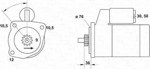 Magneti Marelli 943251572010 - Käynnistinmoottori inparts.fi